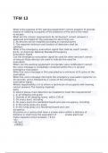 TFM 13 exam with 100&percnt; correct answers 2025