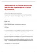 Salesforce Admin Certification Exam Practice Questions and answers Updated RATED A&plus; LATEST EDITION