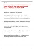 Final Exam- LVN Term 1 UNITEK COLLEGE 2025 Actual exam &lpar;Testing Real Exam Questions&rpar;and verified Answers &lpar; 100&percnt; accurate&rpar; GET IT RIGHT&excl;&excl;