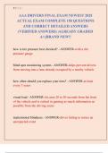 AAA DRIVERS FINAL EXAM NEWEST 2025  ACTUAL EXAM COMPLETE 150 QUESTIONS  AND CORRECT DETAILED ANSWERS  &lpar;VERIFIED ANSWERS&rpar; &vert;ALREADY GRADED  A&plus;&vert;&vert;BRAND NEW&excl;&excl;
