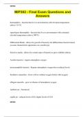 MIP302 - Final Exam Questions and Answers