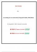 Test Bank - Accounting for Governmental & Nonprofit Entities 18th Edition by Jacqueline L. Reck, Suzanne Lowensohn, All Chapters 
