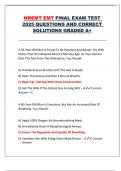 NREMT EMT FINAL EXAM TEST  2025 QUESTIONS AND CORRECT  SOLUTIONS GRADED A&plus;