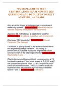 SIX SIGMA GREEN BELT CERTIFICATION EXAM NEWEST 2025 QUESTIONS AND DETAILED CORRECT ANSWERS &vert; A&plus; GRADE