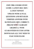 ENPC PRE-COURSE STUDY GUIDE &lpar; LATEST 2024 &sol; 2025 &rpar; LATEST NEWEST UPDATE WITH ACTUAL QUESTIONS AND DETAILED VERIFIED ANSWERS WITH RATIONALES &lpar;100&percnt; CORRECT&rpar; &sol;&sol;BRAND NEW&excl;&excl; &sol;ALREADY GRADED A&plus; WITH GUARANTEED SUCCESS AFTER DOWNLOAD &lpar;ALL YOU NEED TO PASS YOUR E