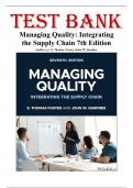 Managing Quality&colon; Integrating the Supply Chain 7th Edition Test bank by Foster