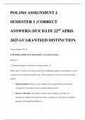 POL1501 ASSIGNMENT 2 SEMESTER 1 &lpar;CORRECT ANSWERS&rpar; DUE DATE 22nd APRIL 2025 GUARANTEED DISTINCTION