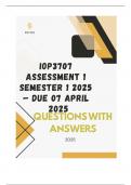 IOP3707 ASSESSMENT 1 SEMESTER 1 2025 &ndash; DUE 07 APRIL 2025