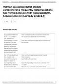 Walmart assessment &vert;2025 Update Comprehensive Frequently Tested Questions And Verified Answers With Rationales&vert;100&percnt; Accurate Answers &vert; Already Graded A&plus;