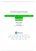 Online Instructor&rsquo;s Manual with testbank for Legal Research&comma; Analysis&comma; and Writing Sixth Edition Joannee B&period;e Hames