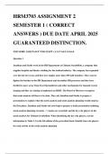 HRM3703 ASSIGNMENT 2 SEMESTER 1 &lpar; CORRECT ANSWERS &rpar; DUE DATE APRIL 2025 GUARANTEED DISTINCTION