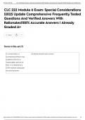 CLC 222 Module 6 Exam&colon; Special Considerations &vert;2025 Update Comprehensive Frequently Tested Questions And Verified Answers With Rationales&vert;100&percnt; Accurate Answers &vert; Already Graded A&plus;