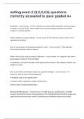 selling exam 2 &lpar;1&comma;2&comma;3&comma;4&comma;5&rpar; questions correctly answered to pass graded A&plus;