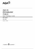 AQA AS PSYCHOLOGY 7181&sol;2 Paper 2 Psychology in context Mark scheme June 2024