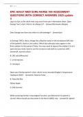 EPIC ADULT MED SURG NURSE 100 ASSESSMENT QUESTIONS WITH CORRECT ANSWERS 2025 update &excl;&excl;