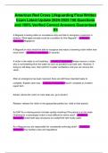 American Red Cross Lifeguarding Final Written Exam Latest Update 2024-2025 150 Questions and 100&percnt; Verified Correct Answers Guaranteed A&plus;