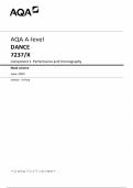 AQA A-level DANCE 7237&sol;X Component 1 Performance and Choreography Mark scheme June 2024