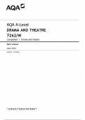 AQA A-Level DRAMA AND THEATRE 7262&sol;W Component 1 Drama and theatre Mark scheme June 2024