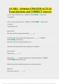 AN 3203 &ndash; Orthotics UPDATED ACTUAL  Exam Questions and CORRECT Answers 