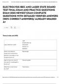 ELECTROLYSIS IBEC AND LASER STATE BOARD TEST FINAL EXAM AND PRACTICE QUESTIONS EXAM 2025 NEWEST EXAM COMPLETE QUESTIONS WITH DETAILED VERIFIED ANSWERS &lpar;100&percnt; CORRECT ANSWERS&rpar;&sol; ALREADY GRADED A&plus;