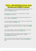 CWNA &ndash; 108 UPDATED ACTUAL  Exam  Questions and CORRECT Answers