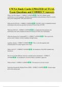CWNA Study Cards UPDATED ACTUAL   Exam Questions and CORRECT Answers