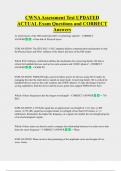 CWNA Assessment Test UPDATED  ACTUAL Exam Questions and CORRECT  Answers 