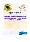 BSW4803 Assignment 1 &lpar;COMPLETE ANSWERS&rpar; Semester 1 2025&lpar;146826&rpar; - DUE 22 April 2025&semi; 100&percnt; 100&percnt; trusted&comma; comprehensive and complete reliable solution with clear explanation