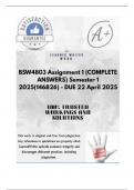 BSW4803 Assignment 1 &lpar;COMPLETE ANSWERS&rpar; Semester 1 2025&lpar;146826&rpar; - DUE 22 April 2025&semi; 100&percnt; 100&percnt; trusted&comma; comprehensive and complete reliable solution with clear explanation