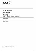 AQA A-level BENGALI 7637&sol;3 Paper 3 Listening&comma; Reading and Writing Mark scheme June 2024
