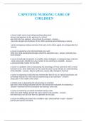 CAPSTONE NURSING CARE OF CHILDREN