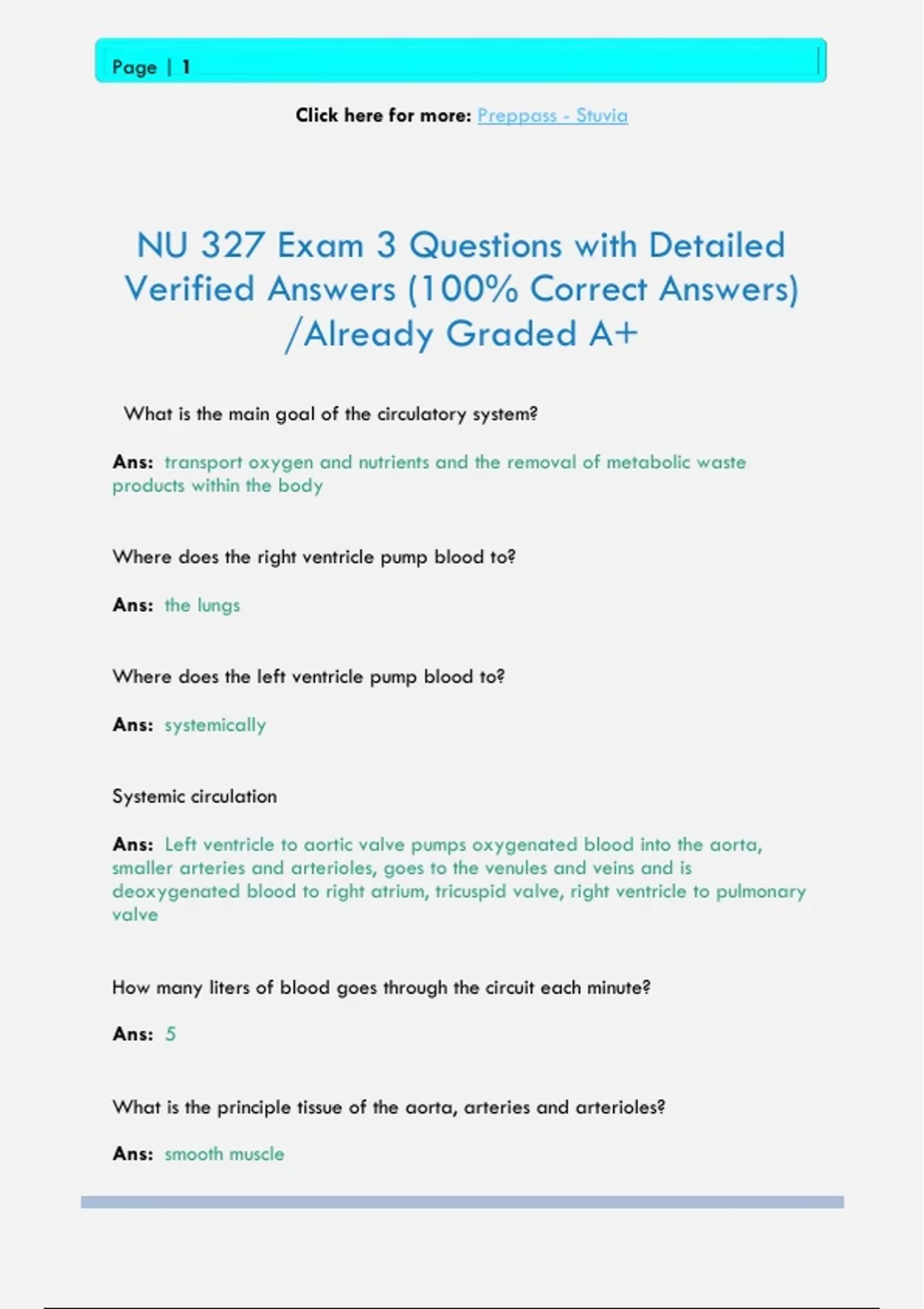 NU 327 Exam 3 Questions with Detailed Verified Answers (100% Correct ...
