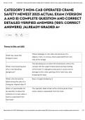 CATEGORY 3 NON-CAB OPERATED CRANE SAFETY NEWEST 2025 ACTUAL EXAM &lpar;VERSION A AND B&rpar; COMPLETE QUESTION AND CORRECT DETAILED VERIFIED ANSWERS &lpar;100&percnt; CORRECT ANSWERS&rpar; &sol;ALREADY GRADED A&plus;