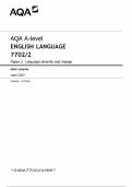 AQA A-level ENGLISH LANGUAGE 7702&sol;2 Paper 2 Language diversity and change Mark scheme June 2024