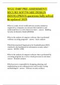 WGU D487 PRE-ASSESSMENT&colon; SECURE SOFTWARE DESIGN &lpar;KEO1&rpar; &lpar;PKEO&rpar; questions fully solved & updated 2025