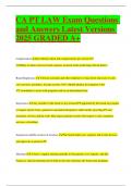 CA PT LAW Exam Questions and Answers Latest Versions 2025 GRADED A&plus;