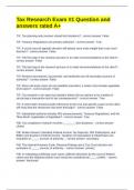 Tax Research Exam &num;1 Question and answers rated A&plus;