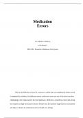   Medication Errors  VY POLING CAPELLA UNIVERSITY  BHA 3001&colon; Essentials of Healthcare Care