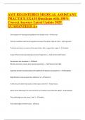 AMT REGISTERED MEDICAL ASSISTANT PRACTICE EXAM Questions with 100&percnt; Correct Answers Latest Update 2025 GUARANTEED A&plus;