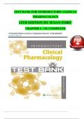 Introductory Clinical Pharmacology 12th Edition Test Bank by Susan Ford Chapters 1-54&vert; Latest Practice Exam 100&percnt; Veri&filig;ed Answers