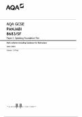 AQA GCSE PANJABI 8683&sol;SF Paper 2 Speaking Foundation Tier Mark scheme including Guidance for Role-plays June 2024