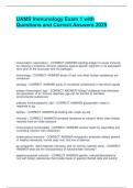 UAMS Immunology Exam 1 with Questions and Correct Answers 2025&period;