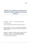 CBNS 101 Budding And Vesicular Transport With Complete Solutions &lpar;2025&rpar;&excl;&excl;