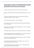 ARKANSAS HEALTH INSURANCE EXAM Questions And Correct Answers&period;
