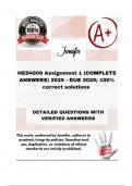 HED4809 Assignment 1 &lpar;COMPLETE ANSWERS&rpar; 2025 - DUE 2025&semi; 100&percnt; correct solutions and explanations&period; 