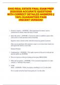 OHIO REAL ESTATE FINAL EXAM PREP  2025&sol;2026 ACCURATE QUESTIONS  WITH CORRECT DETAILED ANSWERS &vert;&vert;  100&percnt; GUARANTEED PASS   <RECENT VERSION> 