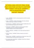 National Real Estate FINAL EXAM  PREP 2025&sol;2026 ACCURATE QUESTIONS  WITH CORRECT DETAILED ANSWERS &vert;&vert;  100&percnt; GUARANTEED PASS   <RECENT VERSION> 
