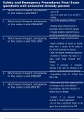 Safety and Emergency Procedures Final Exam questions well answered already passed updated