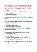 TCFP Prep Exam QUESTIONS AND ANSWERS  2024 2025 ACTUAL EXAM WITH A STUDY GUIDE AND  PRACTICE EXAM &vert; GUARANTEED PASS &vert; LATEST  UPDATE 