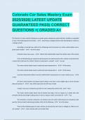 Colorado Car Sales Mastery Exam 2025&sol;2026&vert; LATEST UPDATE  GUARANTEED PASS&vert; CORRECT  QUESTIONS &plus;&vert; GRADED A&plus; The license of a motor vehicle salesperson or power-sports salesperson may be denied&comma; revoked or suspended  on any of the following grounds except&colon; 